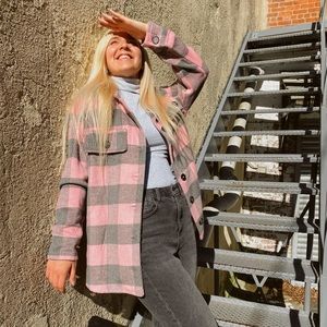 Pink oversized shacket